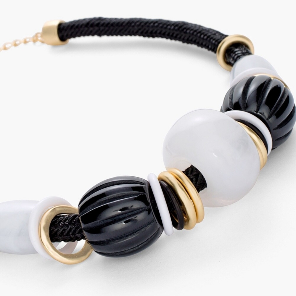 Chico’s Black and White Chunky Choker Necklace NWT